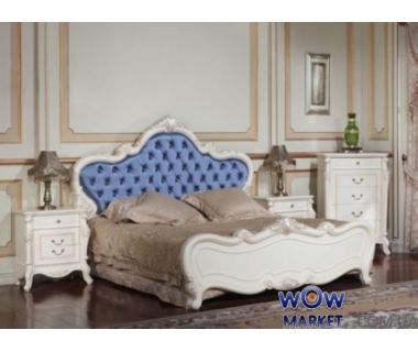Кровать двуспальная Тоскана (белая с патиной) 160х200см Акорд