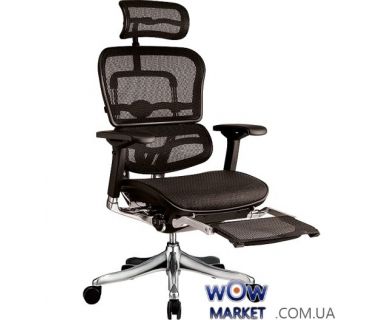 Кресло офисное Ergohuman Plus с подставкой для ног эргономичное, черное C.S. Group