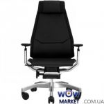 Кресло офисное Genidia Lux кожа эргономичное, черное C.S. Group