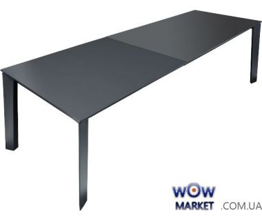 Стол раскладной Gloss Grey Glass 1600(+500+500)*900*750мм (серый глянец)