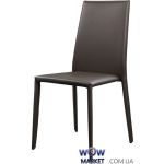 Кожаный стул Straight (Страйт) матово-серый