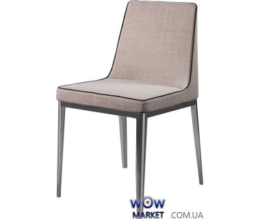 Мягкий стул из ткани Gentelman (Джентельмен) светло-серый с хромированными ножками