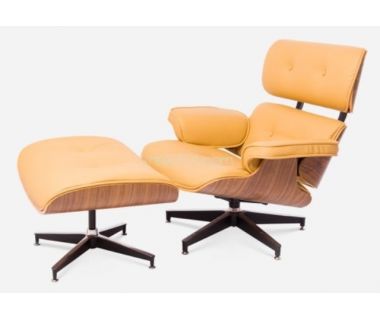 Кресло Eames lounge chair с отоманкой бежевое