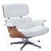 Кресло Eames lounge chair с отоманкой белое