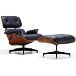 Кресло Eames lounge chair с отоманкой черное