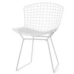 Стул Bertoia Chair белый с белой подушкой