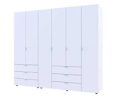 Распашной шкаф для одежды Гелар комплект Doros цвет Белый 2+4 двери ДСП 232,5х49,5х203,4 (42002124)