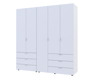 Распашной шкаф для одежды Гелар комплект Doros цвет Белый 2+3 двери ДСП 193,7х49,5х203,4 (42002116)