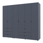 Распашной шкаф для одежды Гелар комплект Doros цвет Графит 2+4 двери ДСП 232,5х49,5х203,4 (42002133)