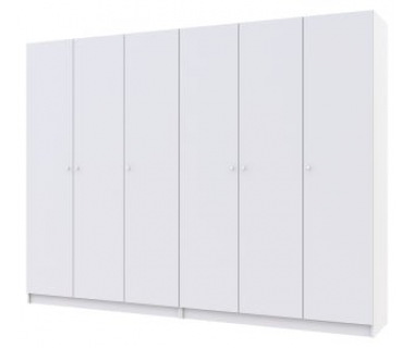 Шкаф для одежды Promo Белый/Белый 3+3 ДСП 270х48х204 (42005006)