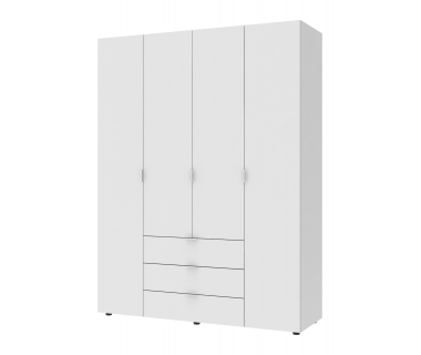 Распашной шкаф для одежды Гелар Doros цвет Белый 4 двери ДСП 155х49,5х203,4 (42001022)