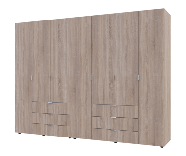 Распашной шкаф для одежды Гелар комплект Doros цвет  Сонома 3+4 двери ДСП 271,2х49,5х203,4 (42002127)