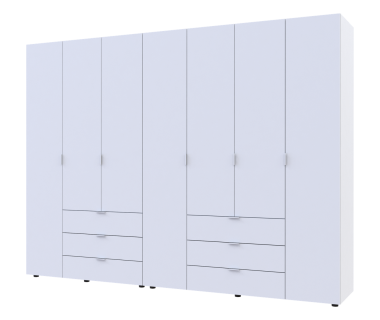 Распашной шкаф для одежды Гелар комплект Doros цвет Белый 3+4 двери ДСП 271,2х49,5х203,4 (42002120)