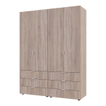 Распашной шкаф для одежды Гелар комплект Doros цвет Сонома 2+2 двери ДСП 155х49,5х203,4 (42002123)
