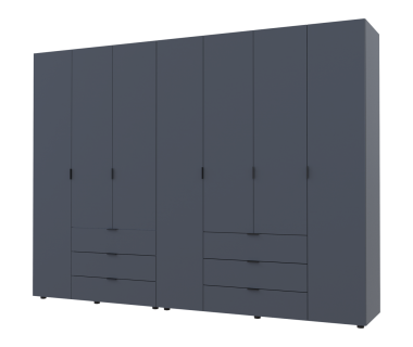 Распашной шкаф для одежды Гелар комплект Doros цвет Графит 3+4 двери ДСП 271,2х49,5х203,4 (42002128)