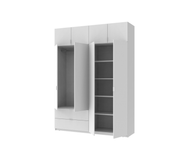 Распашной шкаф для одежды Лукас Белый/Белый 160х50х240 (44900191)