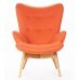 Кресло Флорино, мягкое, дерево бук, цвет оранжевый