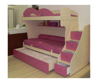 Выдвижные кровати для троих детей ВКТ 6