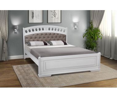 Фелиция двуспальная кровать из масива дерева ясеня, цвет белый Микс Мебель Элит