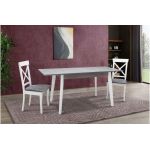 Портленд раскладной стол, белый с серым 1130 (+500)*695 мм Микс-Мебель Ультра