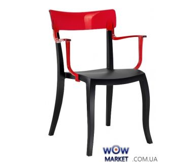Кресло Hera-K 2445 черное сидение 09 верх прозрачно-красный 29 Papatya (Турция)