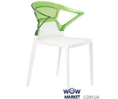 Кресло Ego-K 2491 белое сидение 01 верх прозрачно-зеленый 35 Papatya (Турция)