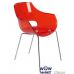 Кресло Opal 2363 ножки хром прозрачно-красное 29 Papatya (Турция)