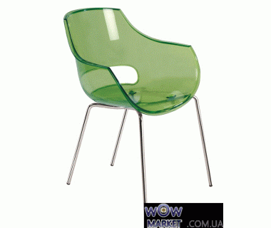 Кресло Opal 2457 ножки хром прозрачно-зеленое 35 Papatya (Турция)
