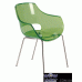 Кресло Opal 2457 ножки хром прозрачно-зеленое 35 Papatya (Турция)