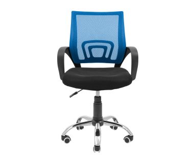 Кресло компьютерное Спайдер Ю – Хром – Сетка черная + синяя