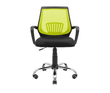 Кресло компьютерное Стар – Хром – Сетка черная + зеленая