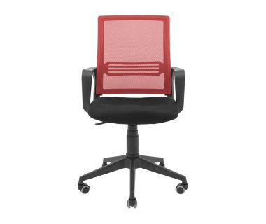 Кресло компьютерное Джина – Пластик – Сетка черная + красная