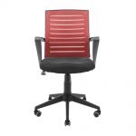 Кресло компьютерное Флеш Ю - Пластик - Сетка черная + красная