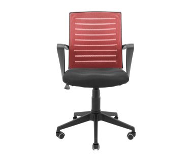 Кресло компьютерное Флеш Ю - Пластик - Сетка черная + красная