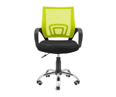 Кресло компьютерное Спайдер Ю – Хром – Сетка черная + зеленая