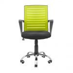 Кресло компьютерное Флеш Ю – Хром – Сетка черная + зеленая