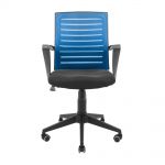 Кресло компьютерное Флеш Ю – Пластик – Сетка черная + синяя