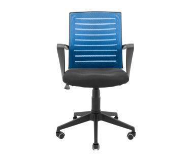 Кресло компьютерное Флеш Ю – Пластик – Сетка черная + синяя