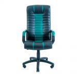 Кресло компьютерное Атлант - Пластик Вещь - Скаден Черный + Зеленый