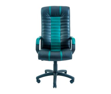 Кресло компьютерное Атлант - Пластик Вещь - Скаден Черный + Зеленый