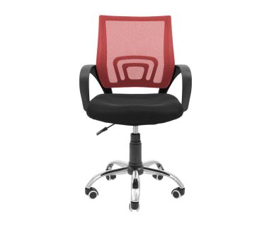 Кресло компьютерное Спайдер Ю – Хром – Сетка черная + красная
