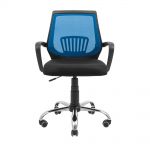 Кресло компьютерное Стар – Хром – Сетка черная + синяя