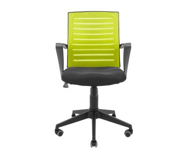 Кресло компьютерное Флеш Ю - Пластик - Сетка черная+зеленая
