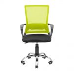 Кресло компьютерное Робин – Хром – Сетка черная + зеленая