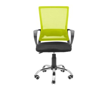 Кресло компьютерное Робин – Хром – Сетка черная + зеленая