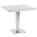 Стол Tilia Antares 80x80 см столешница из стекла, база хромированная белая слоновая кость