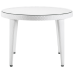 Стол Tilia Osaka d110 см столешница из стекла, ножки пластиковые белая слоновая кость