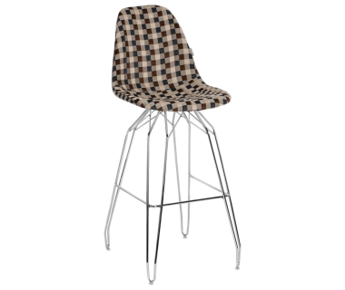Стул барный Tilia Eos-M сиденье с тканью, ножки металлические хромированные ARTNUVO 46904 - V5