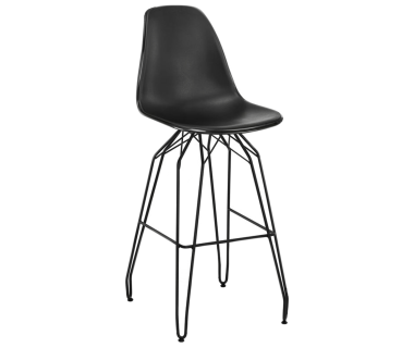 Стул барный Tilia Eos-M ножки металлические крашеные черный - черный