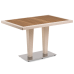 Стол Tilia Antares 80x120 см столешница ироко, база хромированная кремовый